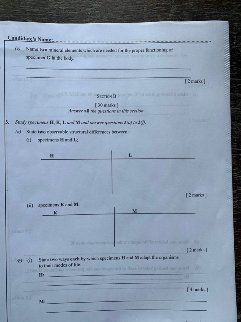 waec biology essay and objective 2022 questions and answers