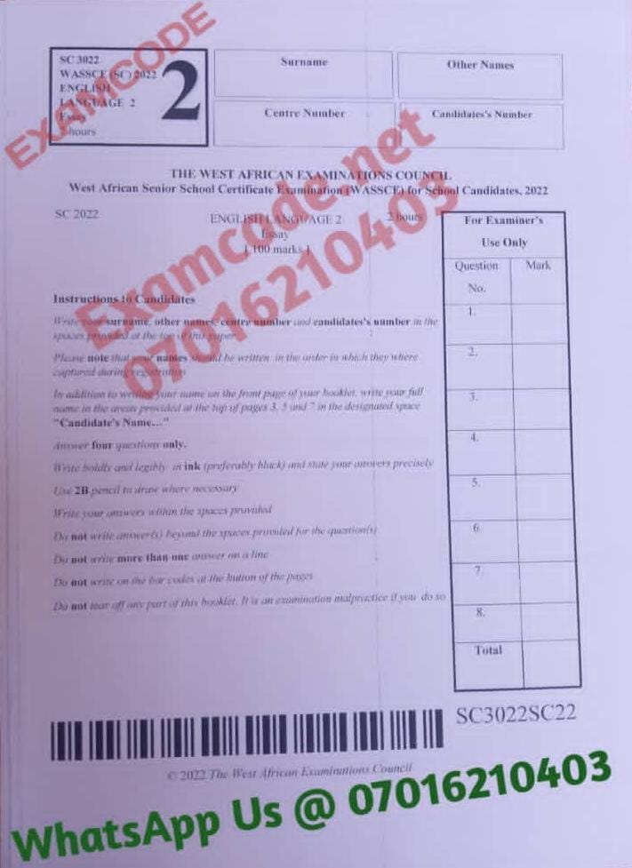 2022 waec english essay questions and answers